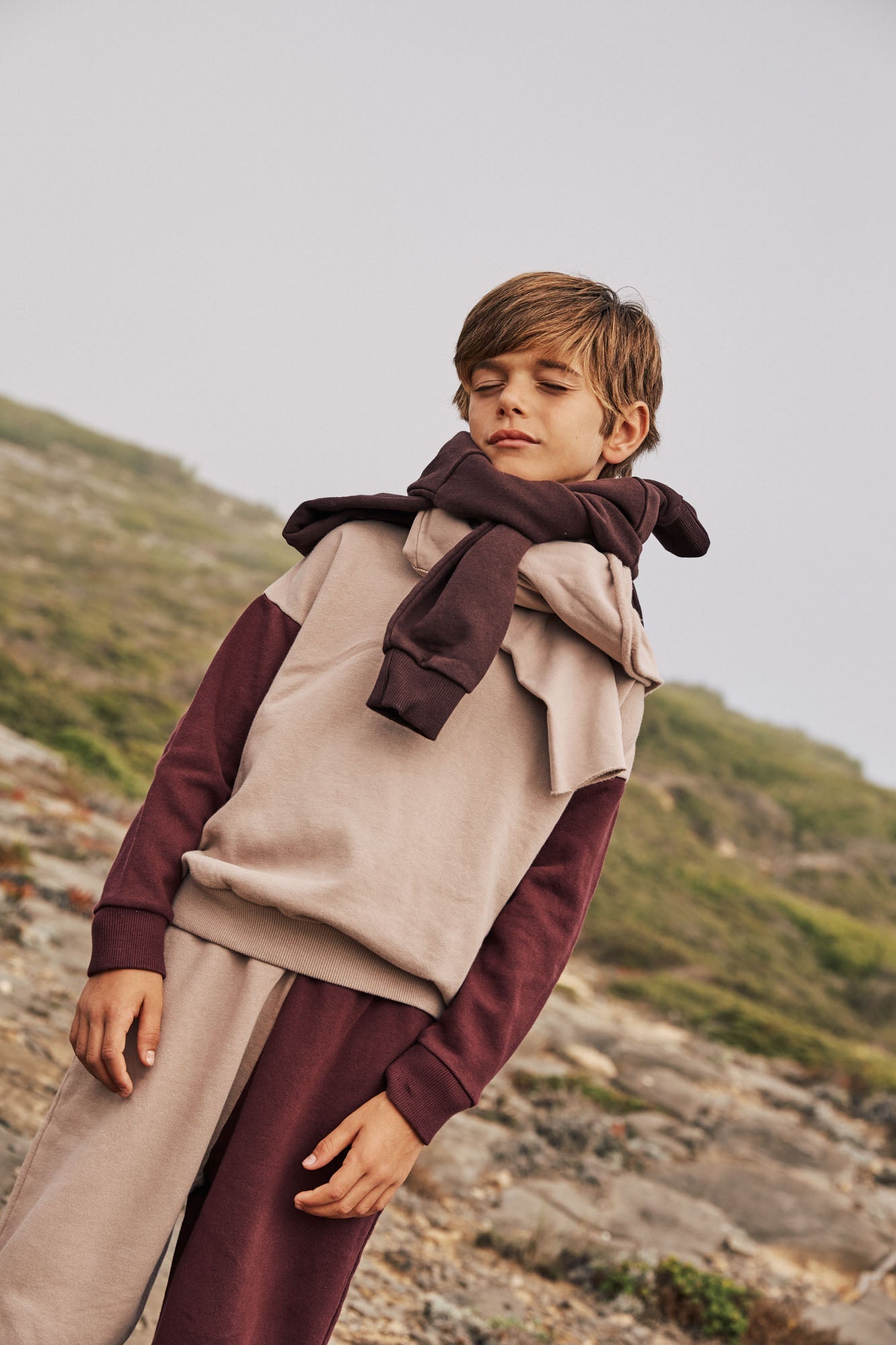 Sweatpants Oversized Duo Chestnut/Rose Grey