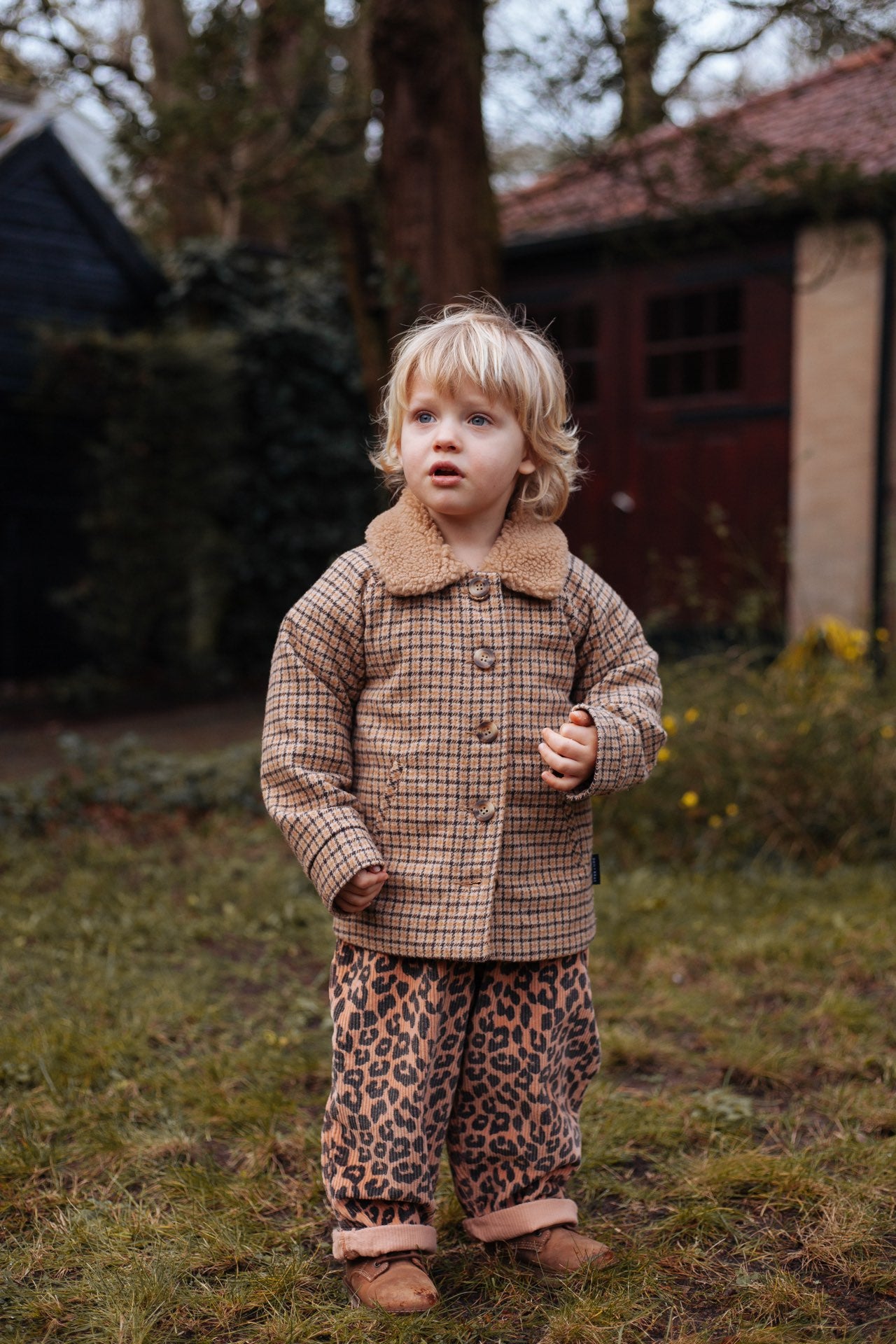 Jacket Oliver Pilot Checked Camel