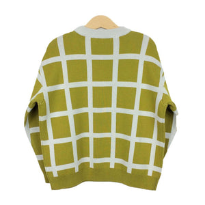 Cardigan Oversized Green Sulpher Grid
