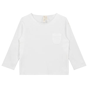 Long Sleeve Pocket Tee White