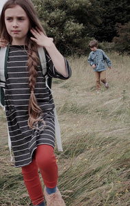Dress Black Pebble Stripe