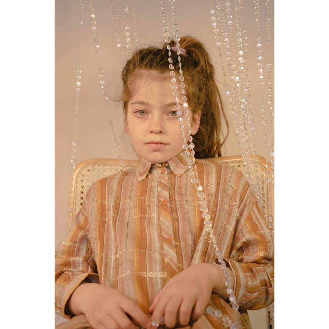 Boxy Shirt Dress Golden Check