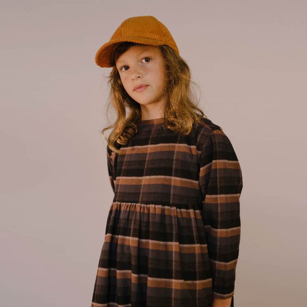 Midi Dress Inky Brown Check