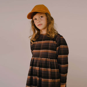 Midi Dress Inky Brown Check