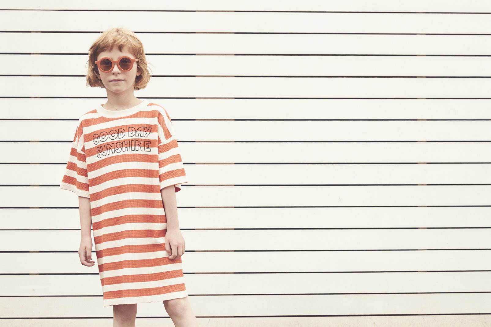 Dress Box Tee Waffle Setting Sun Stripe