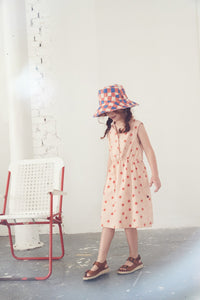 Hat Wide Brim Blanket Check Licot Red
