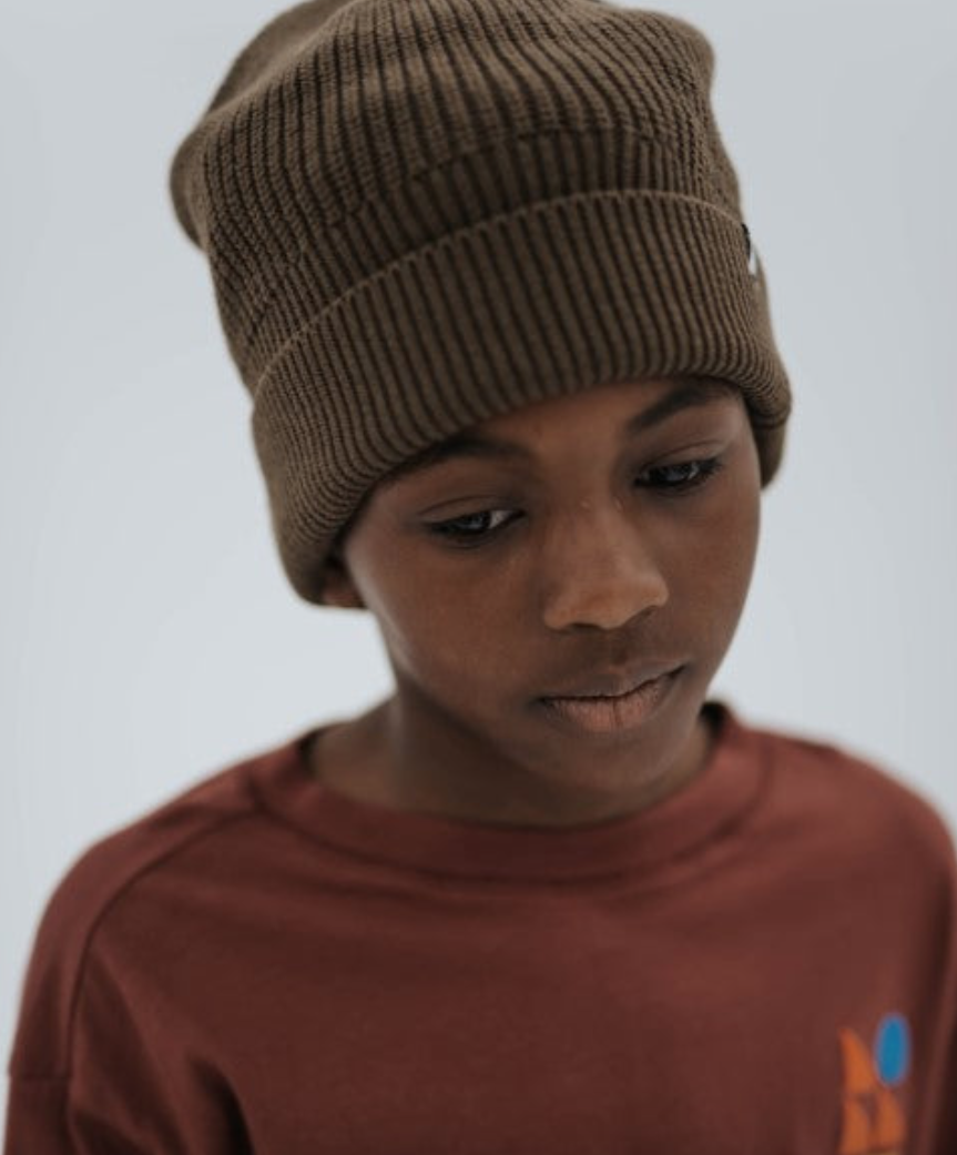 Hat Knit Dark Khaki