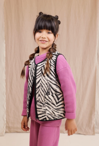 Vest Jacquard Sparkling Zebra Black