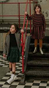 Skirt Layered Velvet Pleats