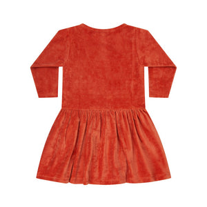 Dress Velvet Red Wood