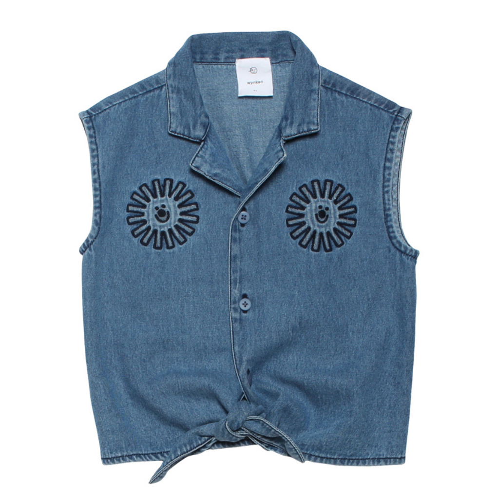 Shirt Tie Mid Blue Denim