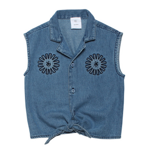 Shirt Tie Mid Blue Denim