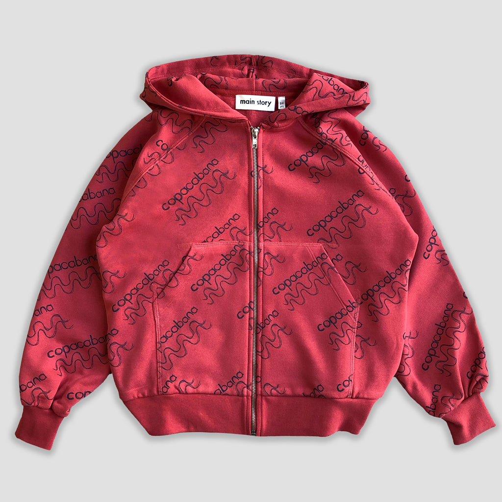 Hoodie Zipped Cranberry Copacabana