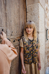 Vest Flower Jacquard Blue