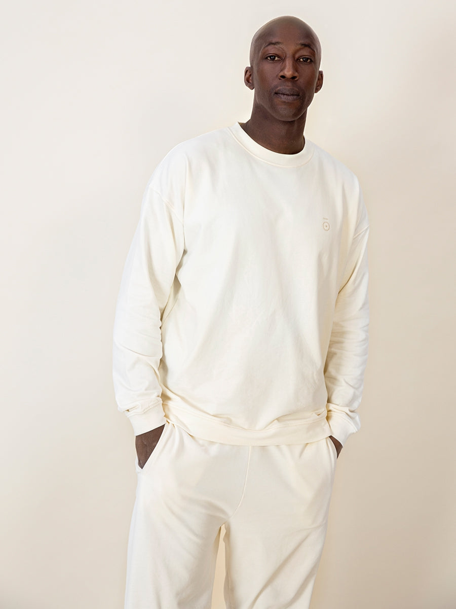 Sweater Dropped Shoulder Cream Adult