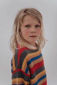 Sweater Boxy Knit Multi Stripe