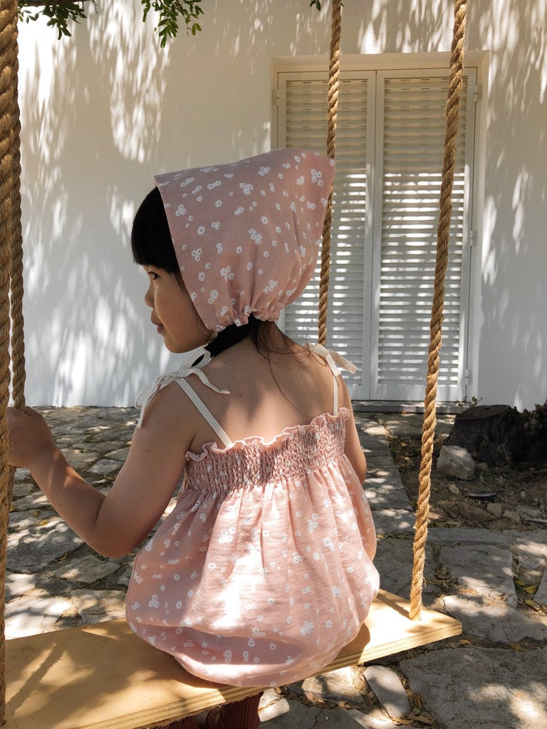 Romper Smocked Flower Petals