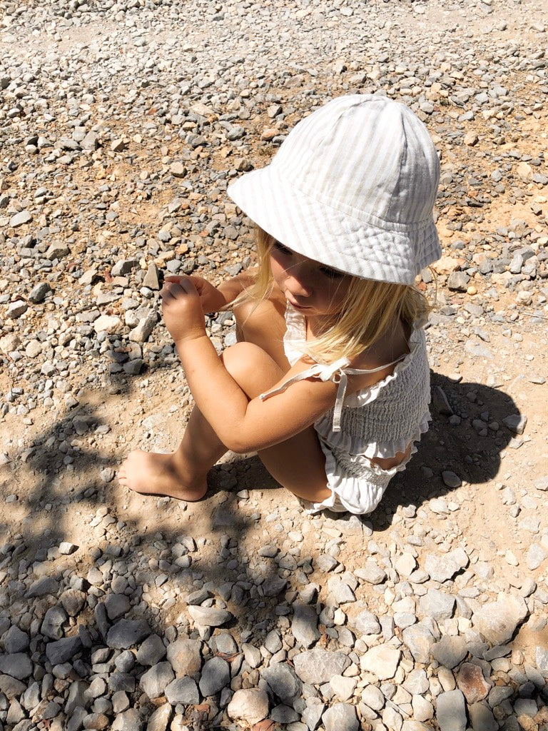Hat Sun Sandy Stripes