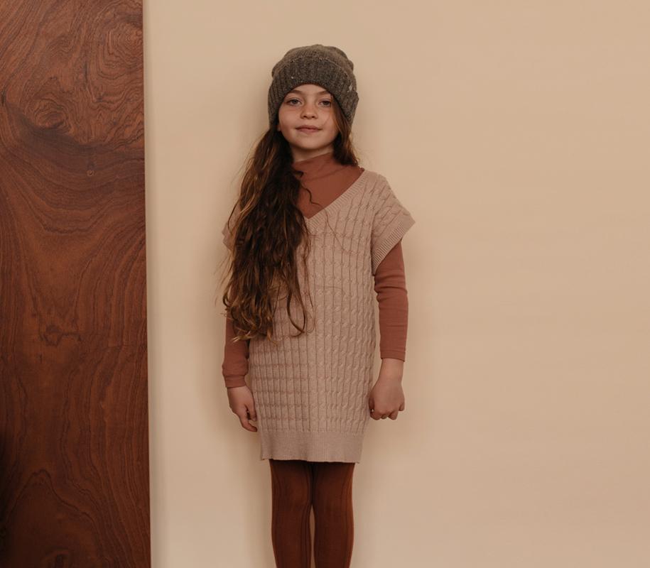 Dress V-Shaped Warm Sand - Sample